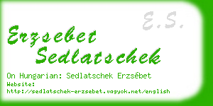 erzsebet sedlatschek business card