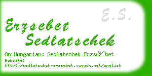 erzsebet sedlatschek business card